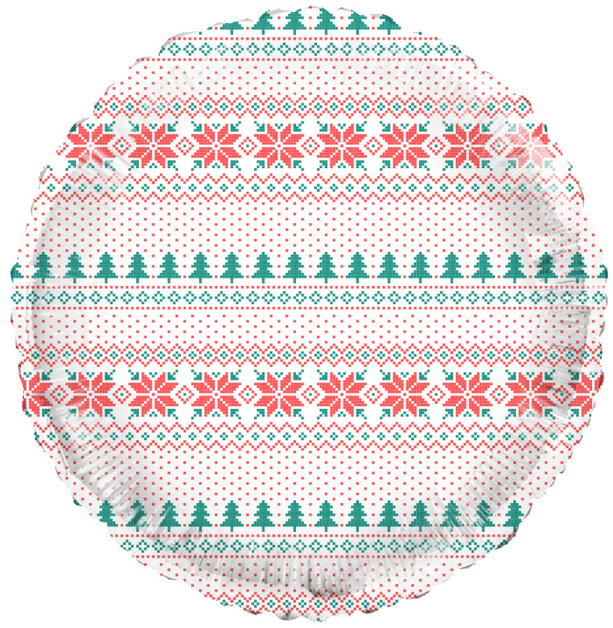 18" Tuftex Feelin Festive - Round Ugly Sweater Print (Single Pack)