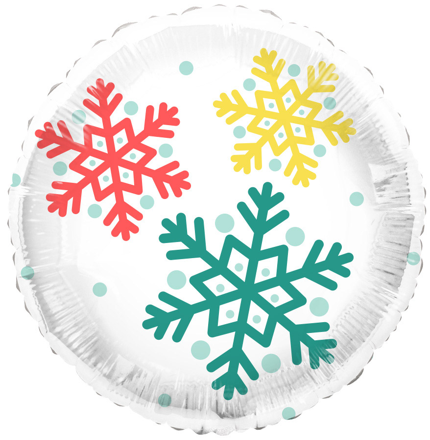 18" Tuftex Feelin Festive Snowflake - Round Snowflake Print (Single Pack)