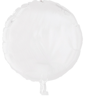 18" Mylar White Circle 10 Pack