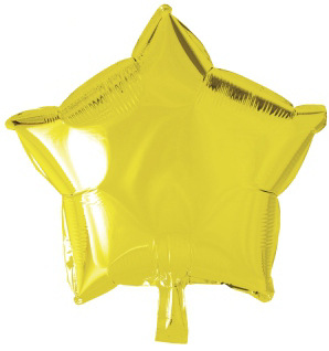 18" Mylar Yellow Star 10-Pack 